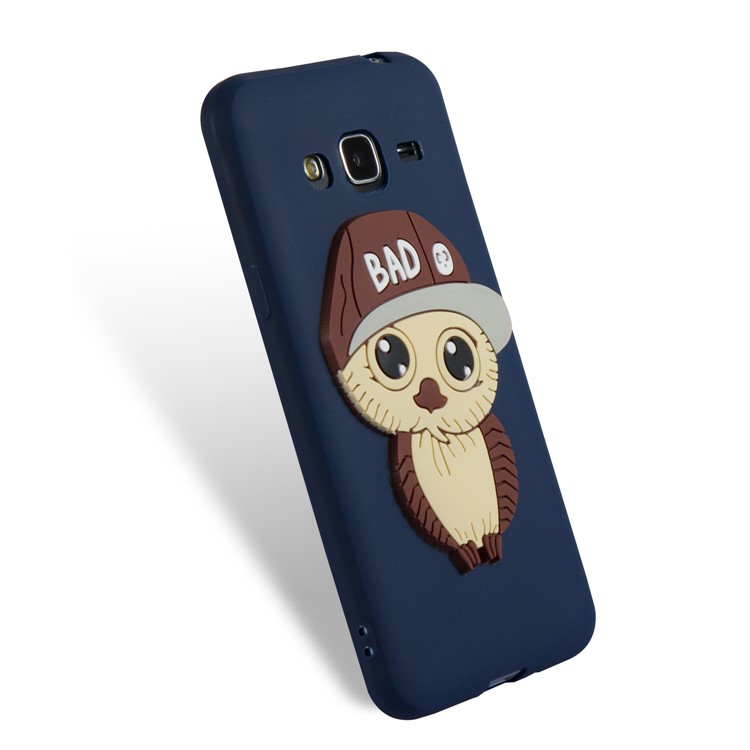 Для Samsung Galaxy J3 (2016) / J3 Милый 3D Мужской Сова ТПУ Мягкий Сотовый Телефон Аксессуар Случае - Темно-синий-5