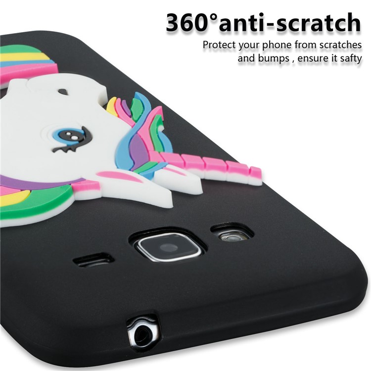 Lovely 3D Unicorn Soft TPU Cover for Samsung Galaxy J3 (2016) / J3 - Black-5