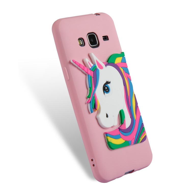 Lovely 3D Unicorn Soft TPU Protection Casing for Samsung Galaxy J3 (2016) / J3 - Pink-6