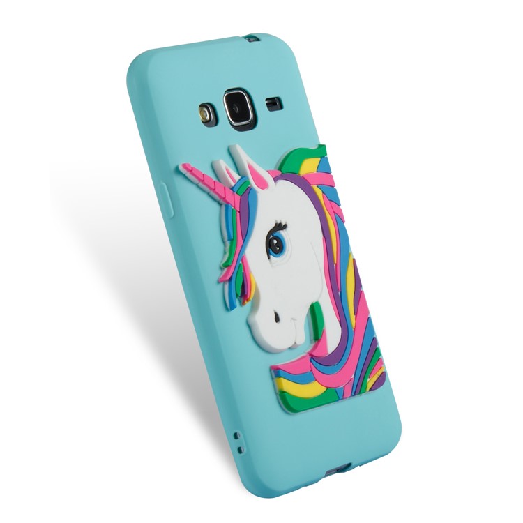 Lovely 3D Unicorn Flexible TPU Back Cover for Samsung Galaxy J3 (2016) / J3 - Baby Blue-6