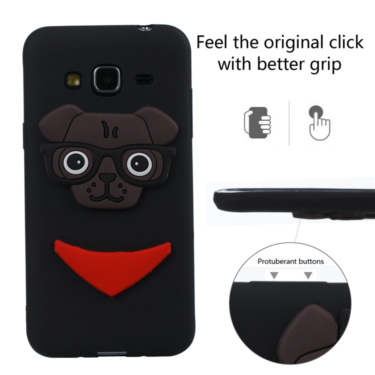 Lovely Dog Pattern TPU Phone Case for Samsung Galaxy J3 (2016) / J3 - Black-3