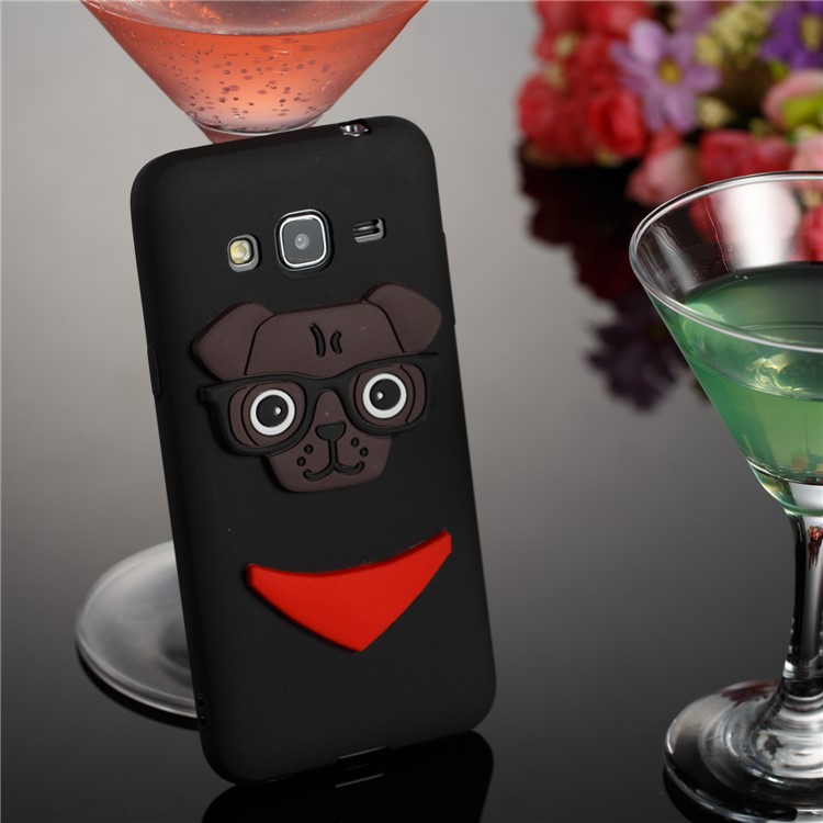 Lovely Dog Pattern TPU Phone Case for Samsung Galaxy J3 (2016) / J3 - Black-4
