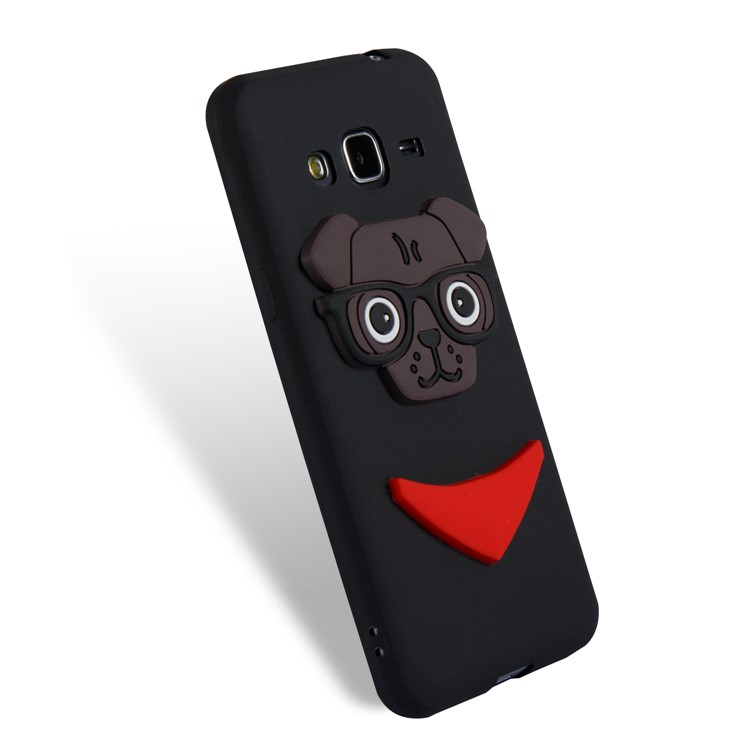 Lovely Dog Pattern TPU Phone Case for Samsung Galaxy J3 (2016) / J3 - Black-6