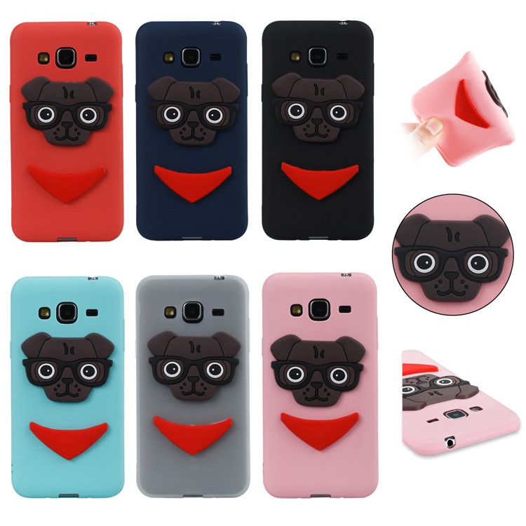 Lovely Dog Pattern TPU Phone Case for Samsung Galaxy J3 (2016) / J3 - Black-7