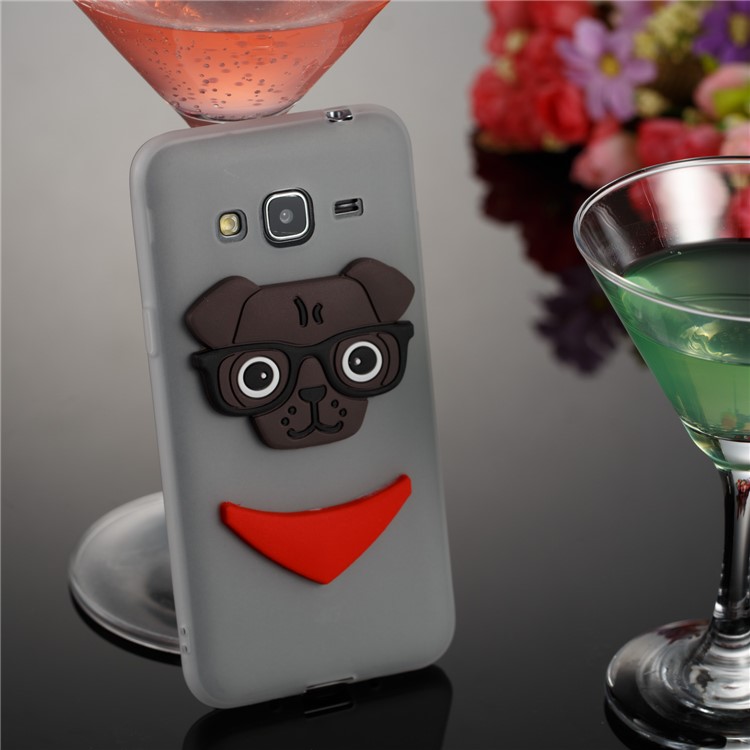 Lovely Dog Pattern TPU Phone Protection Cover for Samsung Galaxy J3 (2016) / J3 - White-4
