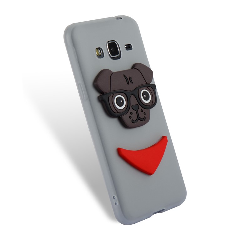 Lovely Dog Pattern TPU Phone Protection Cover for Samsung Galaxy J3 (2016) / J3 - White-6