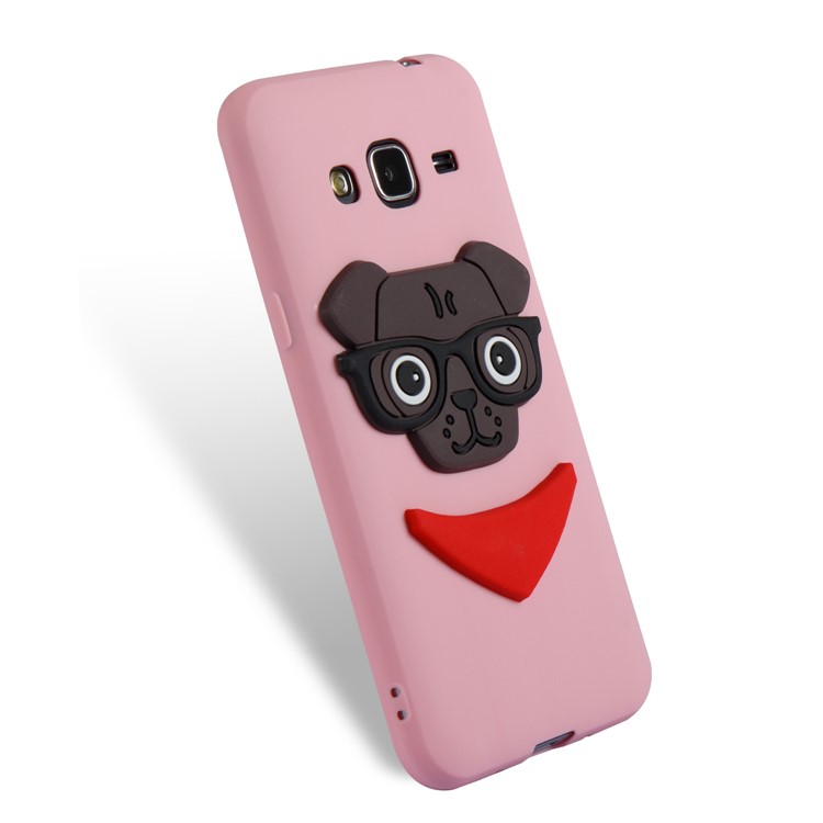 Lovely Dog Pattern TPU Soft Phone Lightweight Shell Case for Samsung Galaxy J3 (2016) / J3 - Pink-6