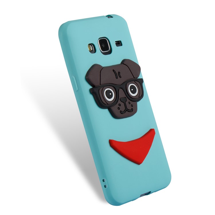 For Samsung Galaxy J3 (2016) / J3 Lovely Dog Pattern TPU Flexible Mobile Phone Casing - Baby Blue-5