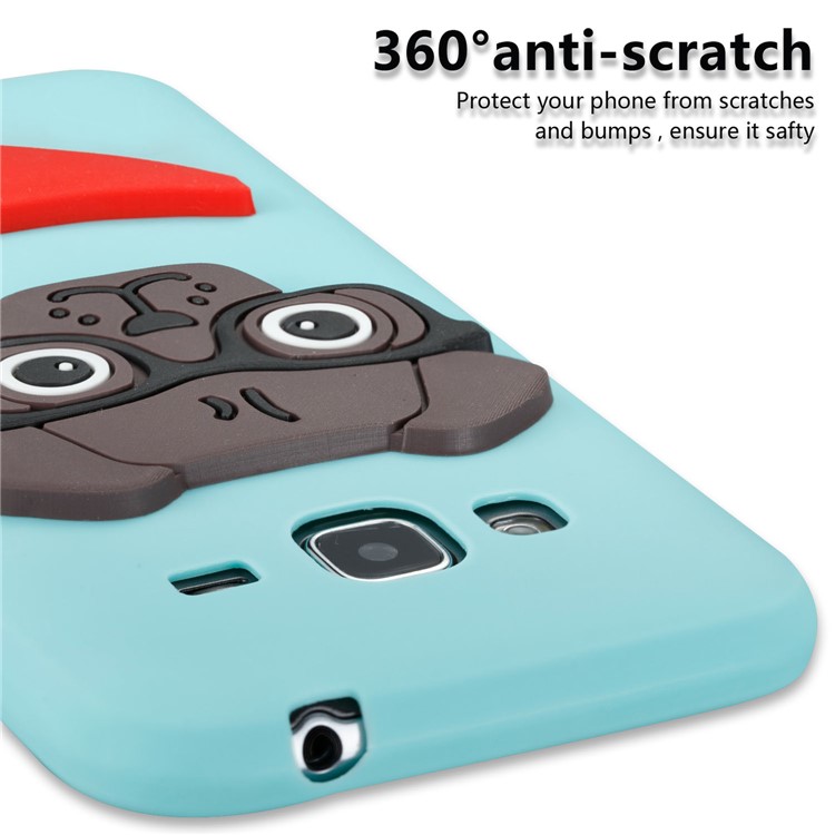 For Samsung Galaxy J3 (2016) / J3 Lovely Dog Pattern TPU Flexible Mobile Phone Casing - Baby Blue-6