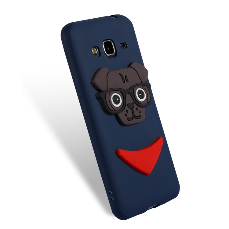 For Samsung Galaxy J3 (2016) / J3 Lovely Dog Pattern Soft TPU Back Accessory Case - Dark Blue-6