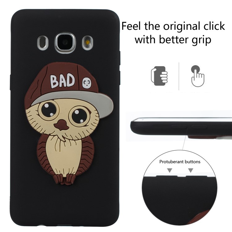 Cute Male Owl Pattern TPU Back Case for Samsung Galaxy J5 (2016) SM-J510 - Black-1
