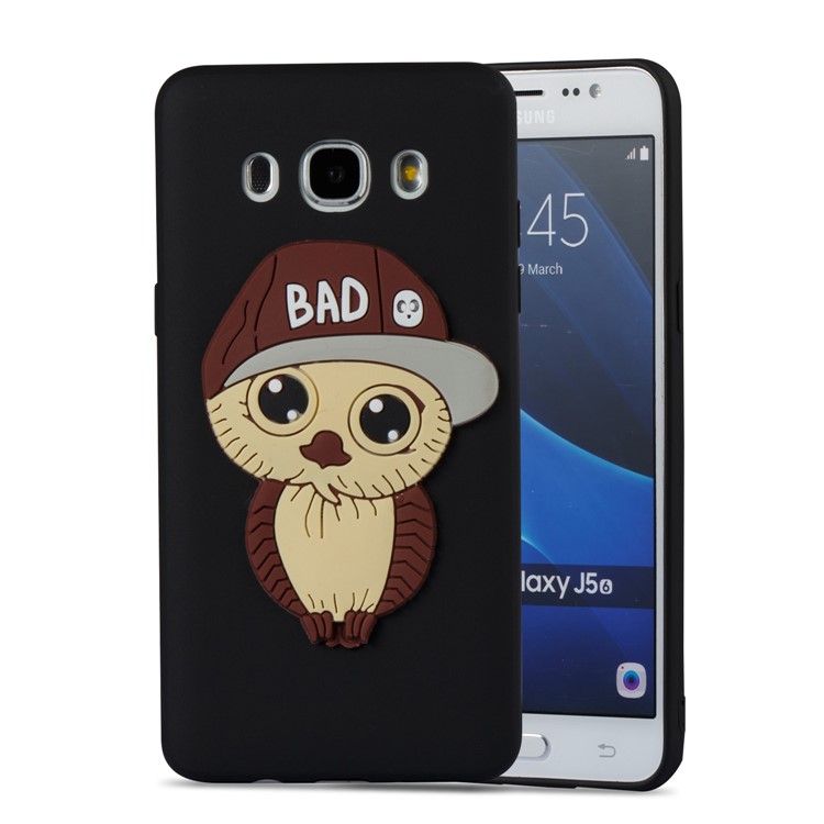 Cute Male Owl Pattern TPU Back Case for Samsung Galaxy J5 (2016) SM-J510 - Black-3