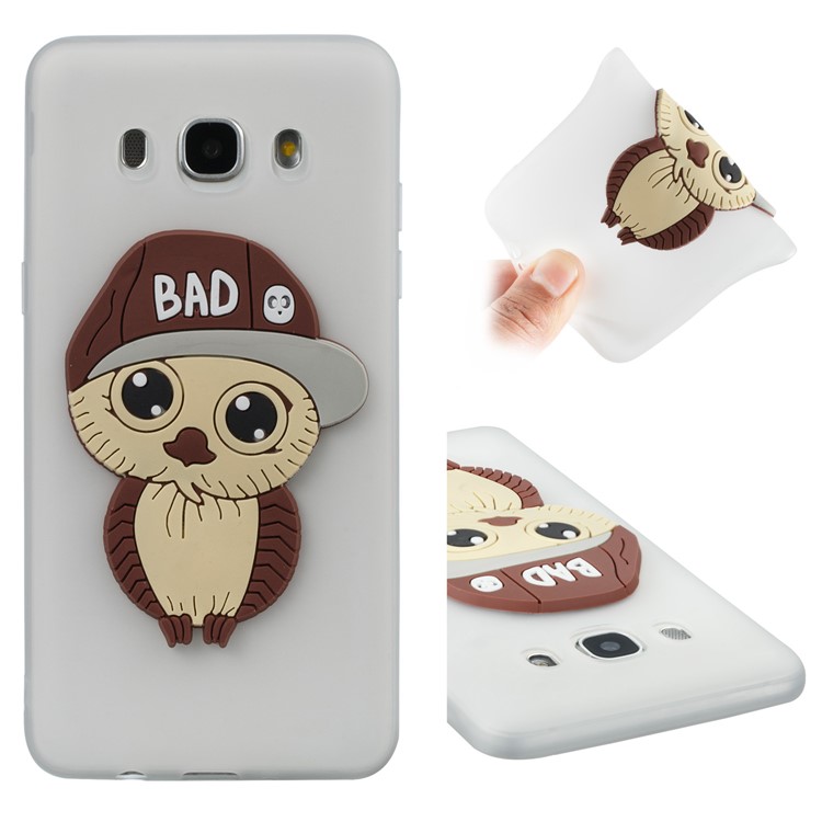 For Samsung Galaxy J5 (2016) SM-J510 Cute Male Owl Pattern TPU Back Cover - White-1