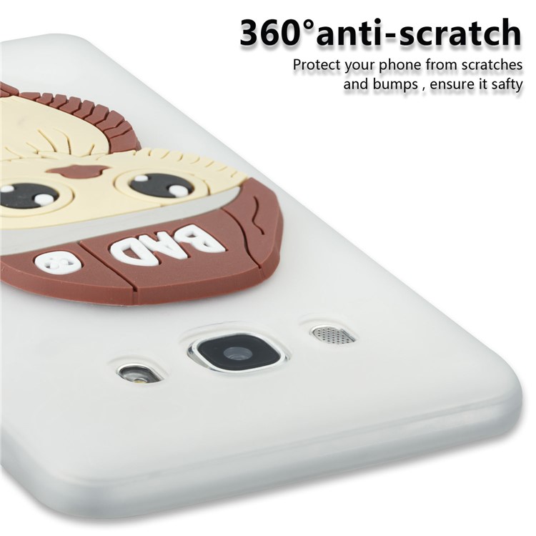 For Samsung Galaxy J5 (2016) SM-J510 Cute Male Owl Pattern TPU Back Cover - White-2