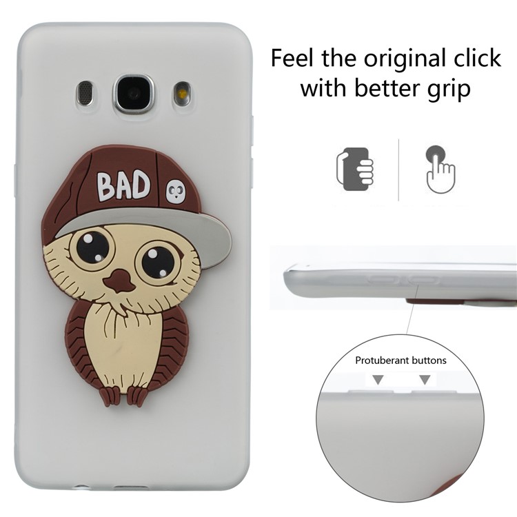 For Samsung Galaxy J5 (2016) SM-J510 Cute Male Owl Pattern TPU Back Cover - White-3