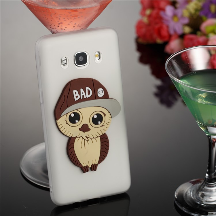 For Samsung Galaxy J5 (2016) SM-J510 Cute Male Owl Pattern TPU Back Cover - White-4