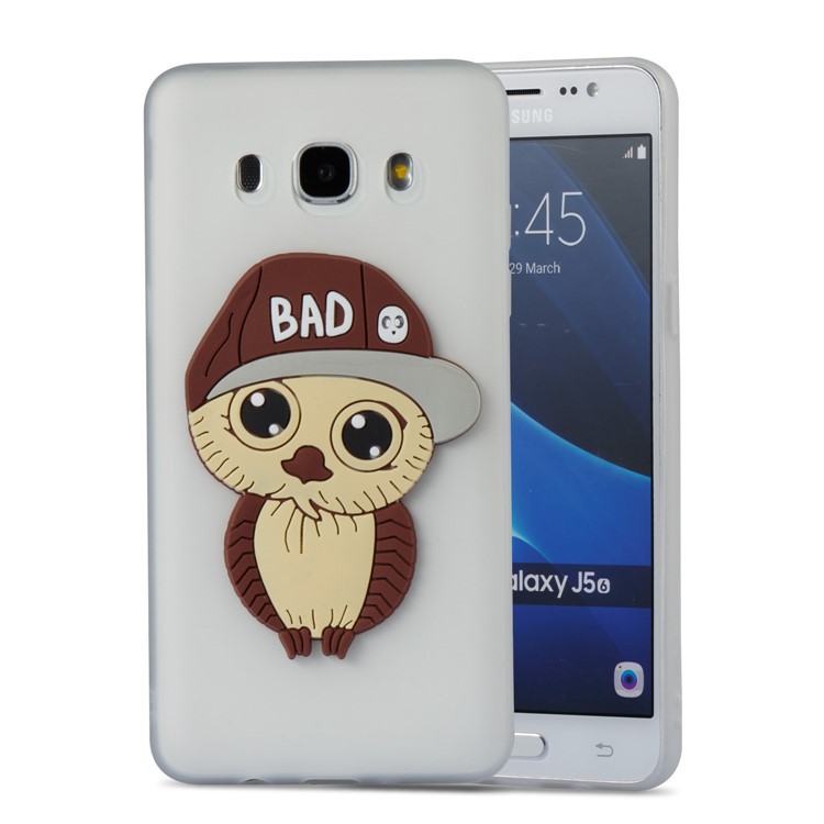 For Samsung Galaxy J5 (2016) SM-J510 Cute Male Owl Pattern TPU Back Cover - White-5