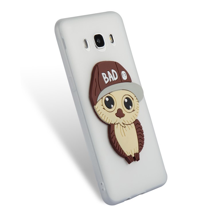 For Samsung Galaxy J5 (2016) SM-J510 Cute Male Owl Pattern TPU Back Cover - White-6