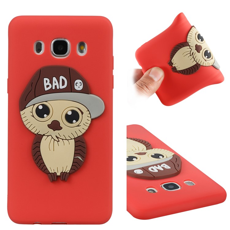 Cute Male Owl Pattern TPU Back Phone Cover for Samsung Galaxy J5 (2016) SM-J510 - Red-1