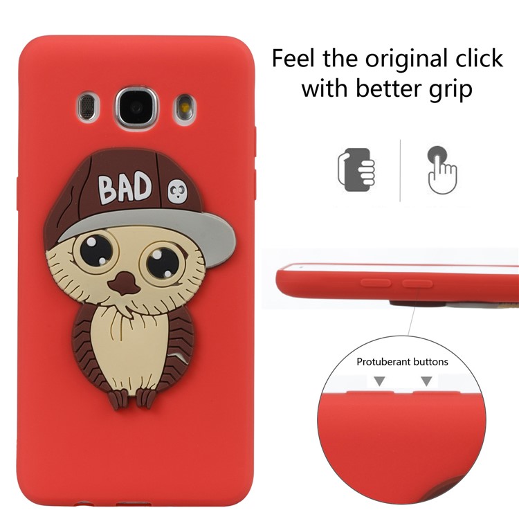 Cute Male Owl Pattern TPU Back Phone Cover for Samsung Galaxy J5 (2016) SM-J510 - Red-3