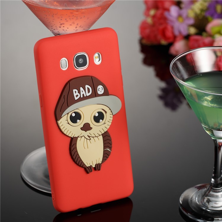 Cute Male Owl Pattern TPU Back Phone Cover for Samsung Galaxy J5 (2016) SM-J510 - Red-4