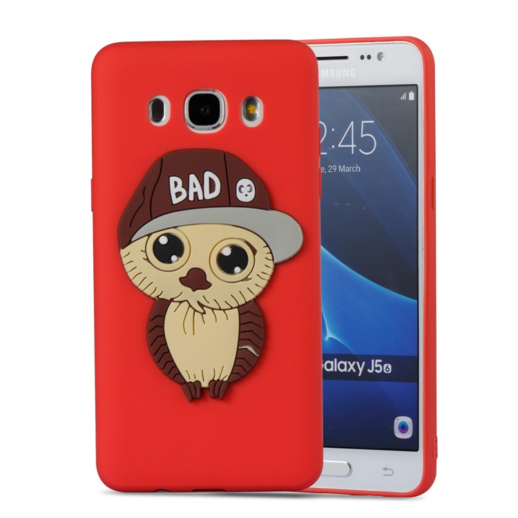 Cute Male Owl Pattern TPU Back Phone Cover for Samsung Galaxy J5 (2016) SM-J510 - Red-5