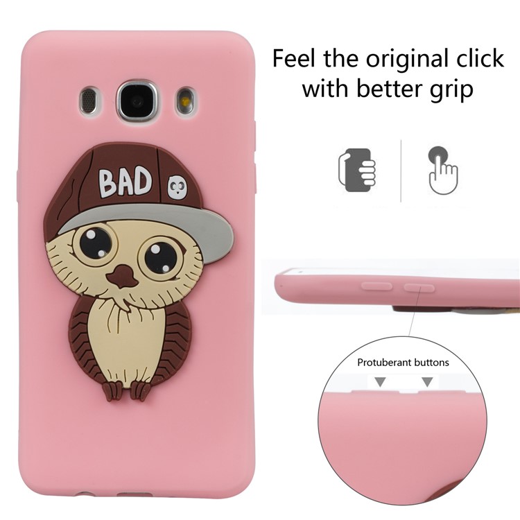 Cute Male Owl Pattern TPU Lightweight Case for Samsung Galaxy J5 (2016) SM-J510 - Pink-3