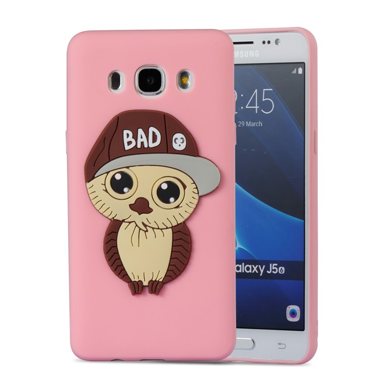 Cute Male Owl Pattern TPU Lightweight Case for Samsung Galaxy J5 (2016) SM-J510 - Pink-5