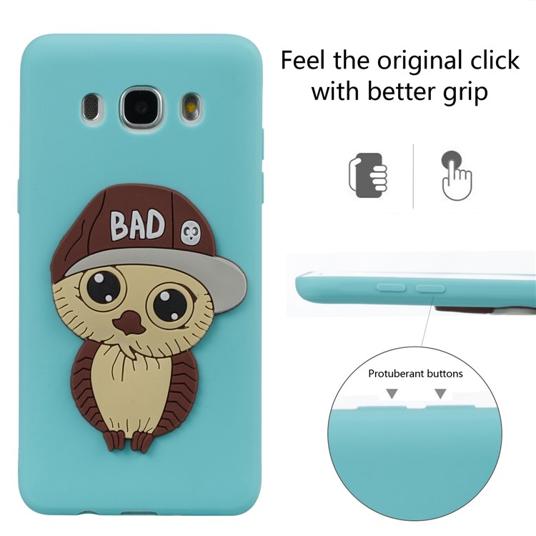 Cute Male Owl Pattern Soft TPU Phone Shell for Samsung Galaxy J5 (2016) SM-J510 - Baby Blue-1
