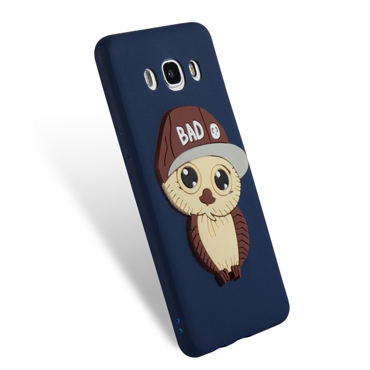 For Samsung Galaxy J5 (2016) SM-J510 Cute Male Owl Pattern Flexible TPU Mobile Case - Dark Blue-4