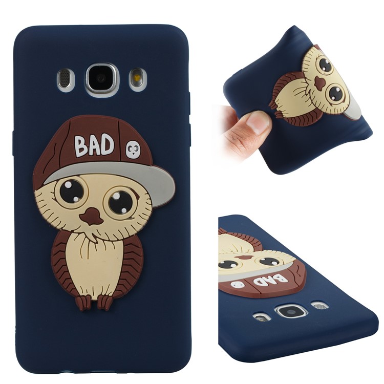 For Samsung Galaxy J5 (2016) SM-J510 Cute Male Owl Pattern Flexible TPU Mobile Case - Dark Blue-5