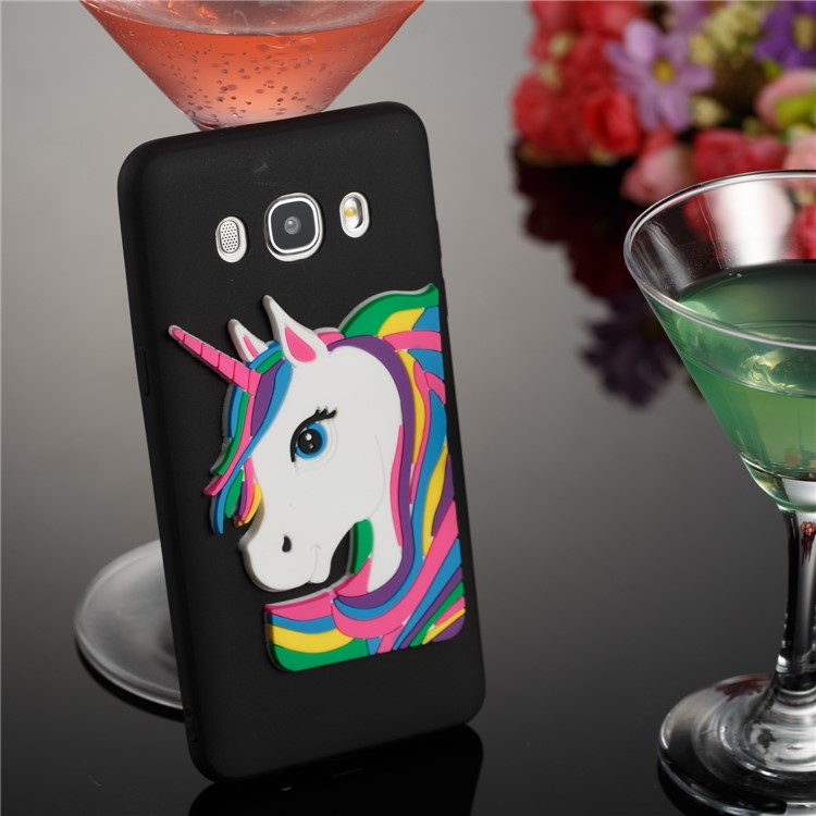 Lovely 3D Unicorn Pattern Soft TPU Mobile Casing for Samsung Galaxy J5 (2016) J510 - Black-4