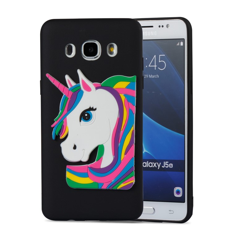 Lovely 3D Unicorn Pattern Soft TPU Mobile Casing for Samsung Galaxy J5 (2016) J510 - Black-5