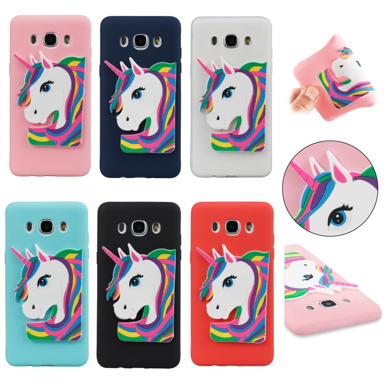Lovely 3D Unicorn Pattern Soft TPU Mobile Casing for Samsung Galaxy J5 (2016) J510 - Black-7