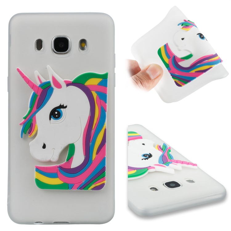 Lovely 3D Unicorn Pattern Soft TPU Cover Accessory for Samsung Galaxy J5 (2016) J510 - White-1