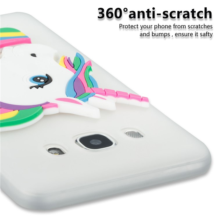 Lovely 3D Unicorn Pattern Soft TPU Cover Accessory for Samsung Galaxy J5 (2016) J510 - White-2