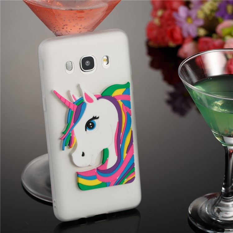 Lovely 3D Unicorn Pattern Soft TPU Cover Accessory for Samsung Galaxy J5 (2016) J510 - White-4