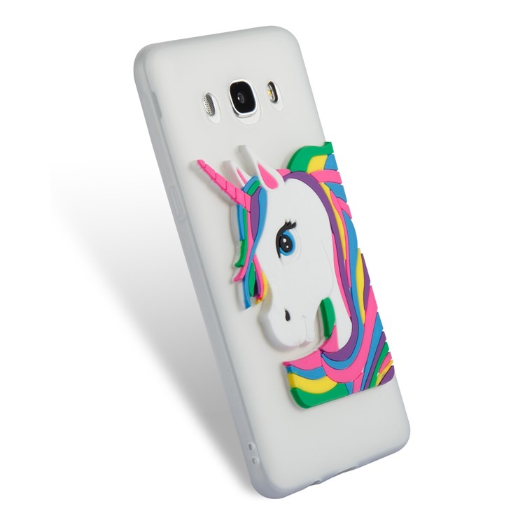 Lovely 3D Unicorn Pattern Soft TPU Cover Accessory for Samsung Galaxy J5 (2016) J510 - White-6