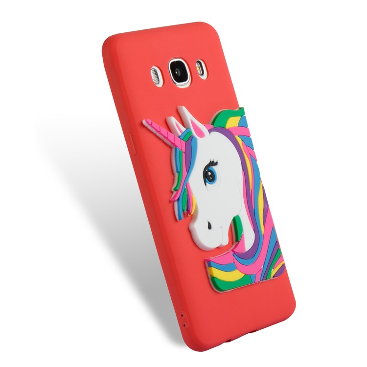 Lovely 3D Unicorn Pattern Soft TPU Phone Cover for Samsung Galaxy J5 (2016) J510 - Red-6