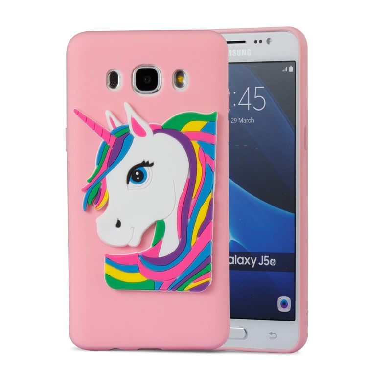 Lovely 3D Unicorn Pattern Soft TPU Mobile Case for Samsung Galaxy J5 (2016) J510 - Pink-5