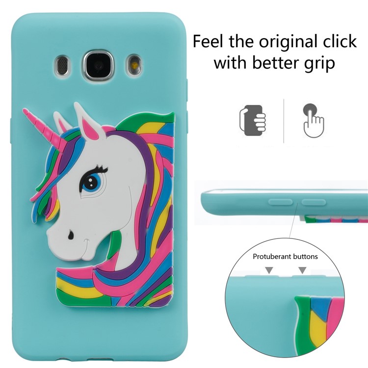 Lovely 3D Unicorn Pattern Soft TPU Mobile Phone Shell for Samsung Galaxy J5 (2016) J510 - Baby Blue-3