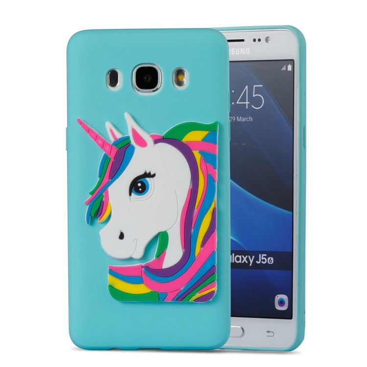 Lovely 3D Unicorn Pattern Soft TPU Mobile Phone Shell for Samsung Galaxy J5 (2016) J510 - Baby Blue-5