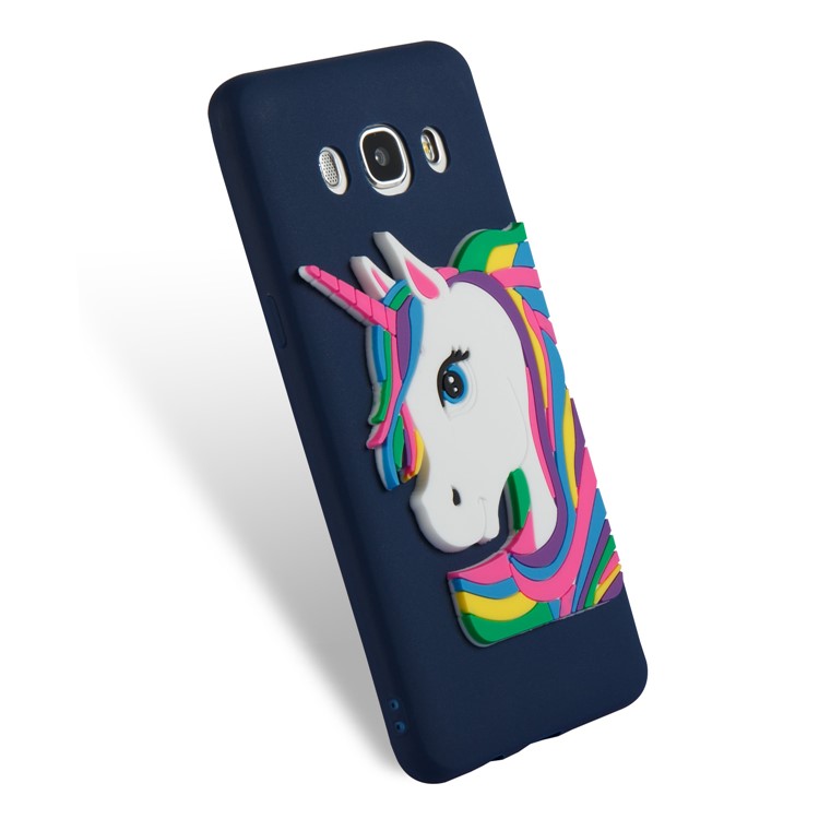 For Samsung Galaxy J5 (2016) J510 Lovely 3D Unicorn Pattern Soft TPU Jelly Cover Case - Dark Blue-6