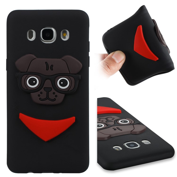 Cute 3D Puppy TPU Soft Phone Case for Samsung Galaxy J5 (2016) SM-J510 - Black-1
