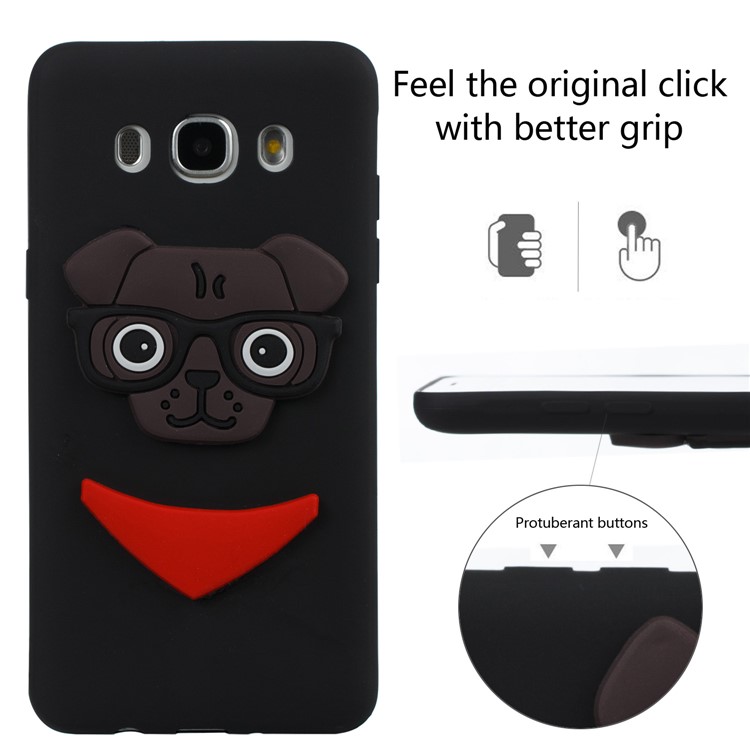 Cute 3D Puppy TPU Soft Phone Case for Samsung Galaxy J5 (2016) SM-J510 - Black-3