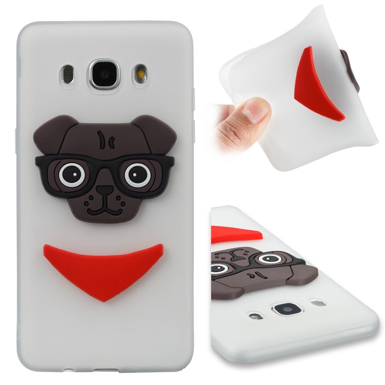 Cute 3D Puppy TPU Soft Phone Cover for Samsung Galaxy J5 (2016) SM-J510 - White-1