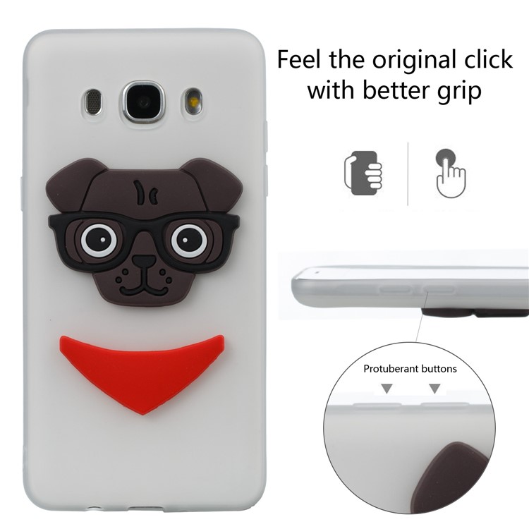 Cute 3D Puppy TPU Soft Phone Cover for Samsung Galaxy J5 (2016) SM-J510 - White-3