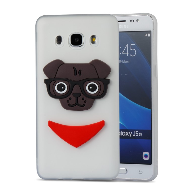 Cute 3D Puppy TPU Soft Phone Cover for Samsung Galaxy J5 (2016) SM-J510 - White-5