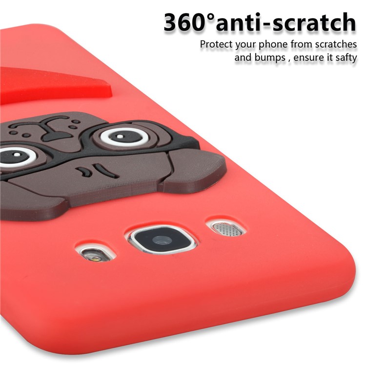 Cute 3D Puppy TPU Soft Phone Shell for Samsung Galaxy J5 (2016) SM-J510 - Red-2