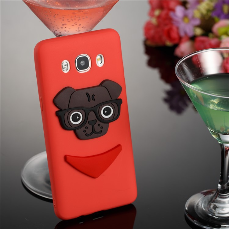 Cute 3D Puppy TPU Soft Phone Shell for Samsung Galaxy J5 (2016) SM-J510 - Red-4